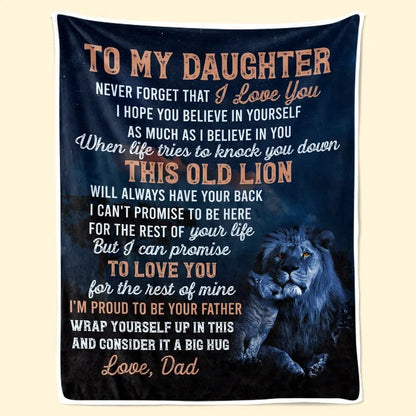 Old Lion Love Daughter Blanket - Toby00