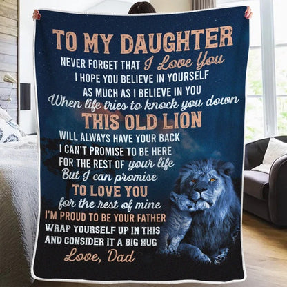 Old Lion Love Daughter Blanket - Toby00