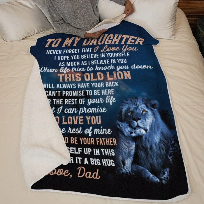 Old Lion Love Daughter Blanket - Toby00