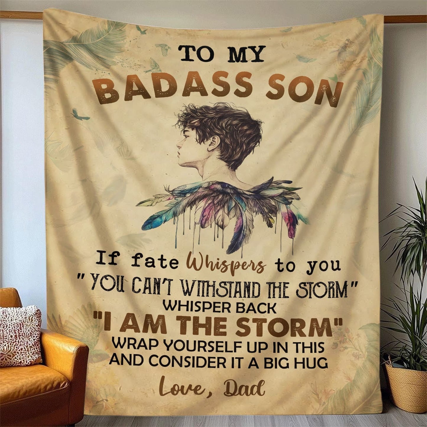 To My Badass Son – Cozy Hug Blanket By Dad - Toby00