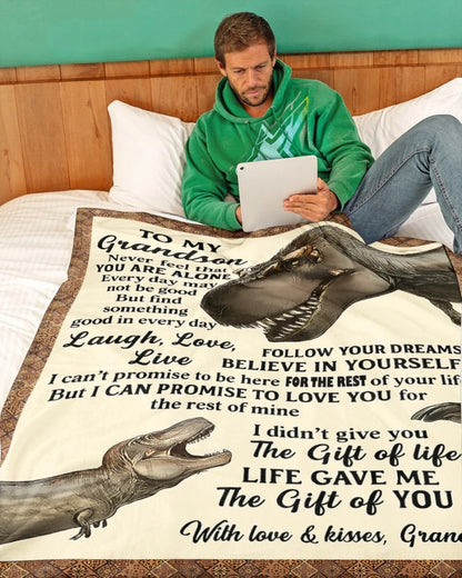 Dinosaur Blanket for Grandson – Inspiring Gift From Grandpa- Toby00