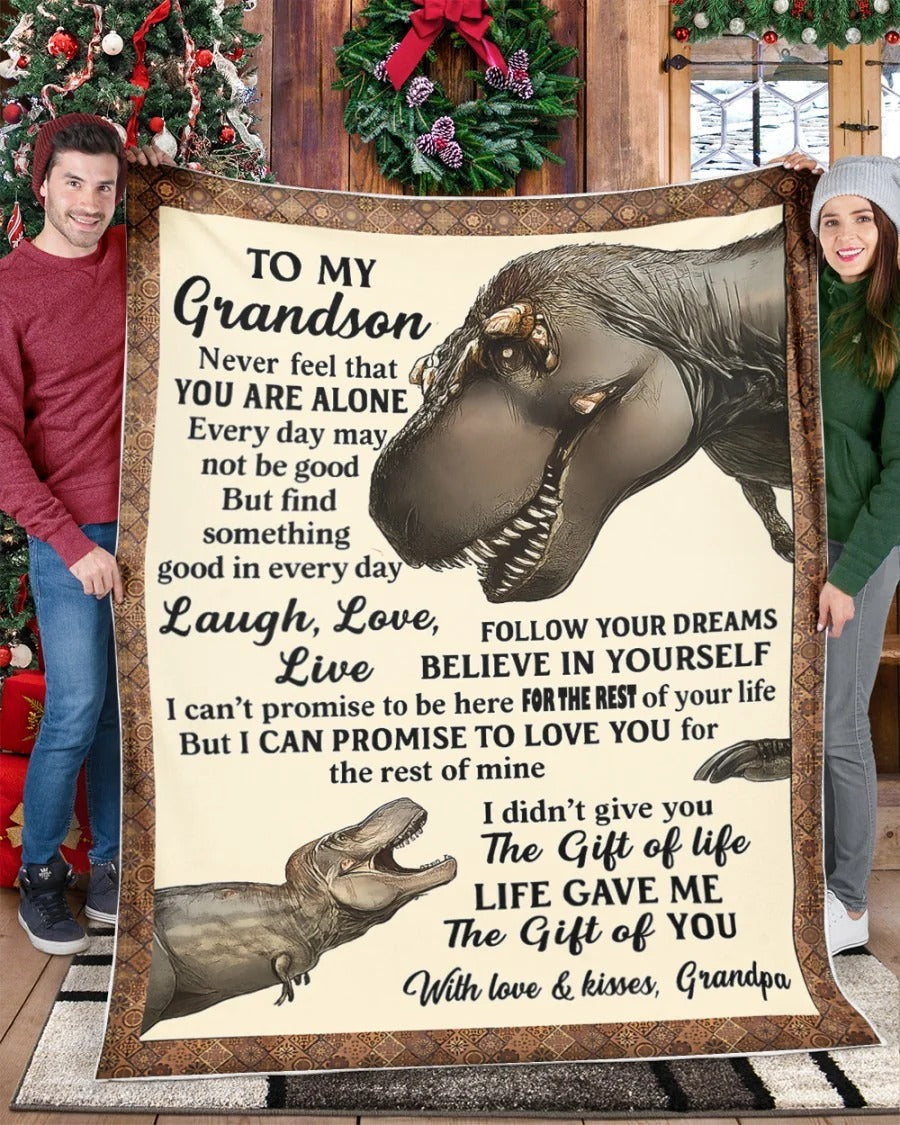 Dinosaur Blanket for Grandson – Inspiring Gift From Grandpa- Toby00