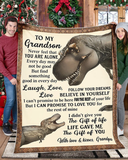 Dinosaur Blanket for Grandson – Inspiring Gift From Grandpa- Toby00