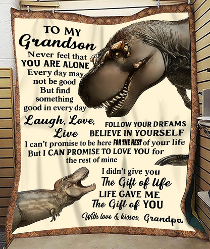 Dinosaur Blanket for Grandson – Inspiring Gift From Grandpa- Toby00