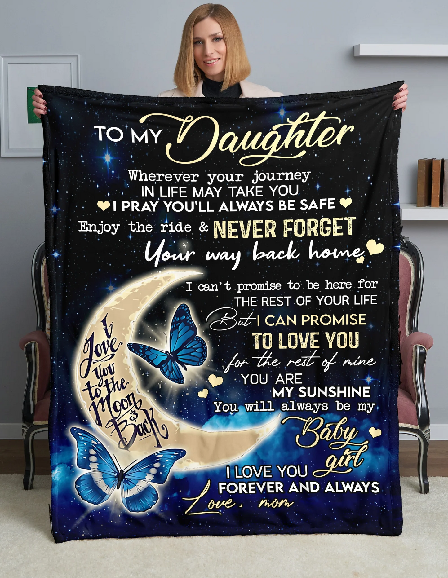 To My Daughter From Mom Blanket - Toby00