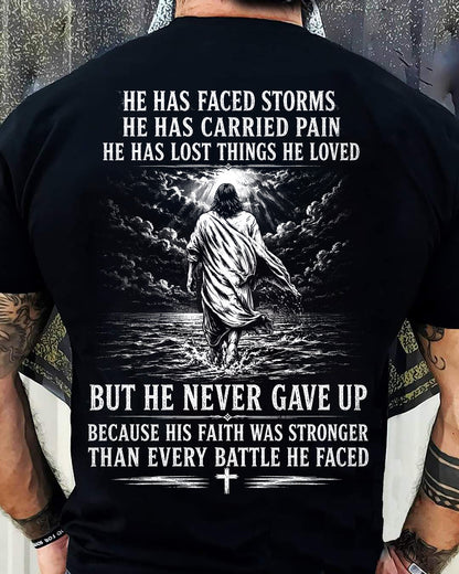 HE NEVER GAVE UP - SHIRTS FOR MENS- TOBY00 (SKU2608-372)