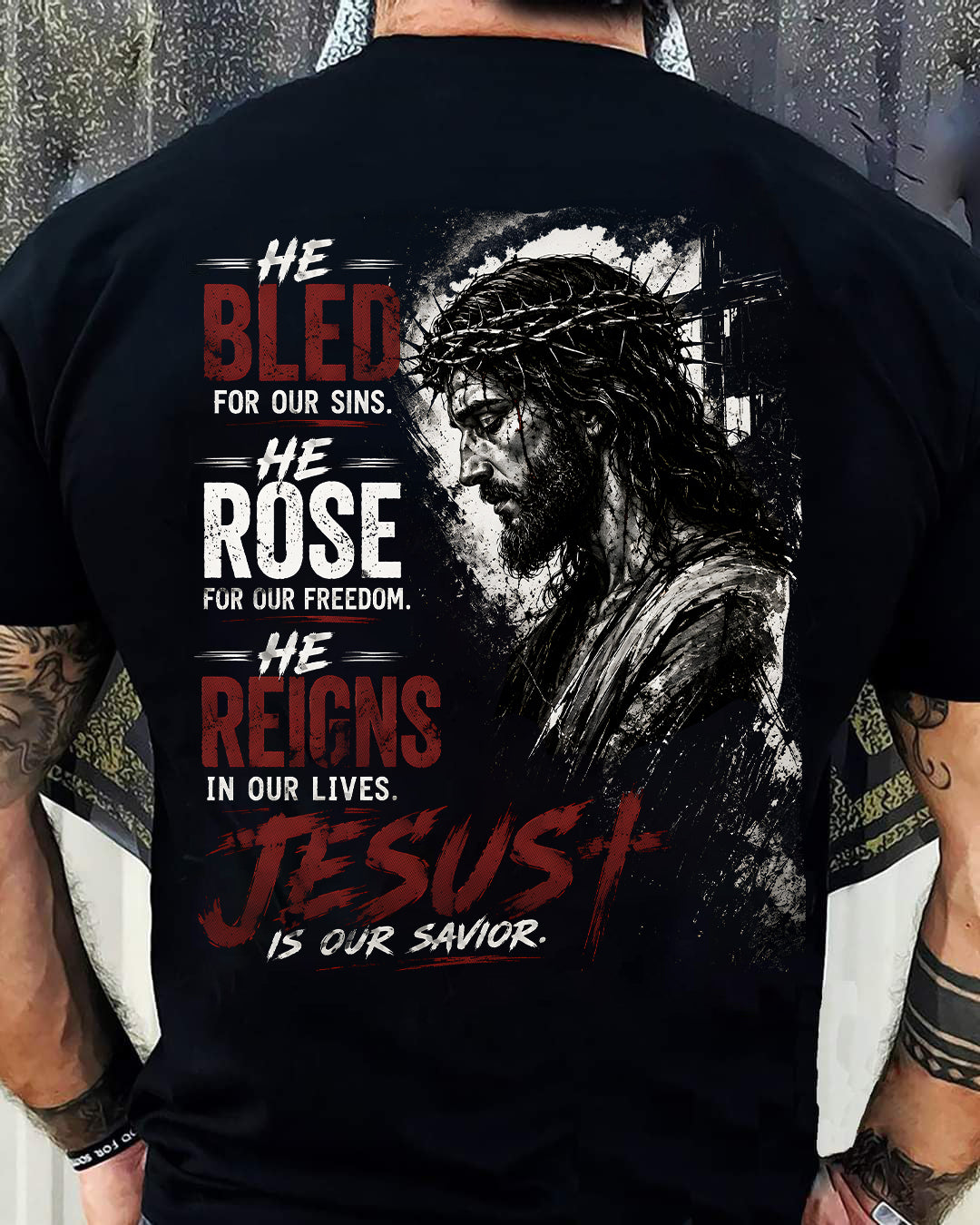 HE BLED FOR OUR SINS- SHIRTS FOR MEN - TOBY00 (SKU2608-20)