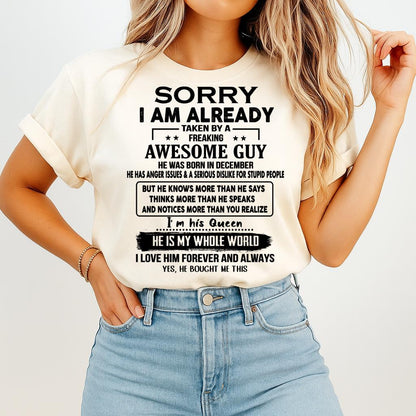 December - Awesome Guy - Perfect gift for your girlfriend or wife From Husband - TOBY12 (SKUT08-11-12)