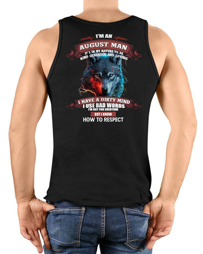 AUGUST - KNOW HOW TO RESPECT - BIRTHDAY T-SHIRT FOR MEN - TOBY08 (SKU12-162-08)