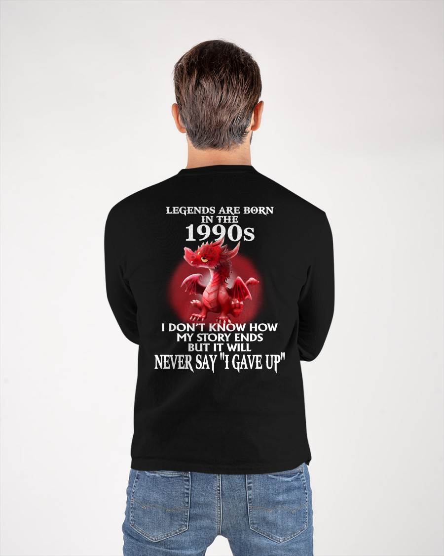 1990s - NEVER SAY GIVE UP - BIRTHDAY T-SHIRT FOR MEN - TOBY00 (SKU12-163-1990)