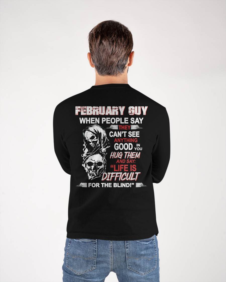FEBRUARY - HUG THEM AND SAY... - BIRTHDAY T-SHIRT FOR MEN - TOBY02 (SKU12-253-02)