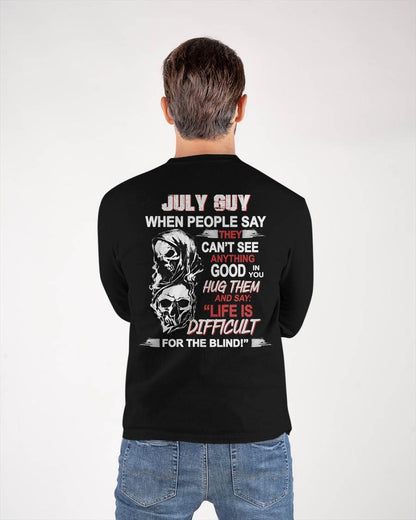 JULY -  HUG THEM AND SAY... - BIRTHDAY T-SHIRT FOR MEN - TOBY07 (SKU12-253-07)
