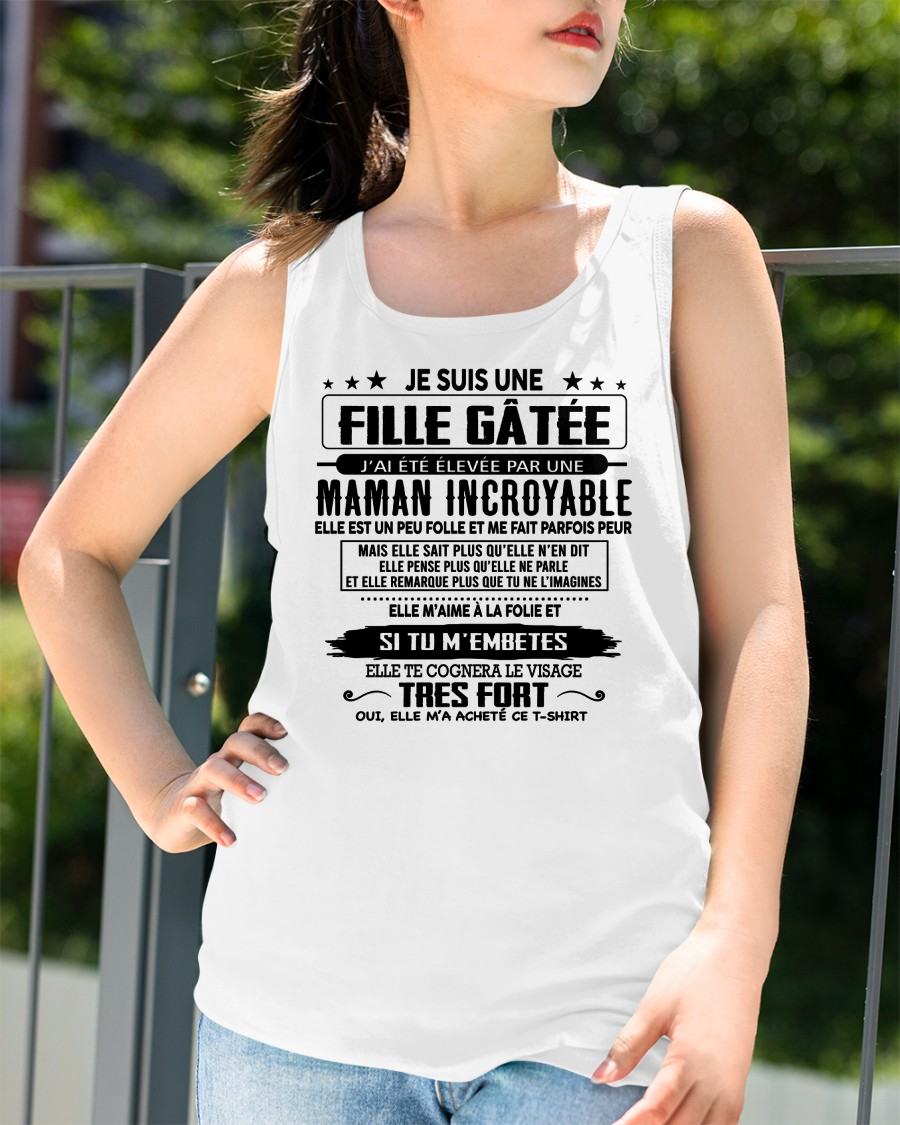 T-SHIRT JE SUIS UNE FILLE CHANCEUSE – CADEAU TOUCHANT DE MAMAN INCROYABLE - frTOBY00 (SKU26T-0190-00)