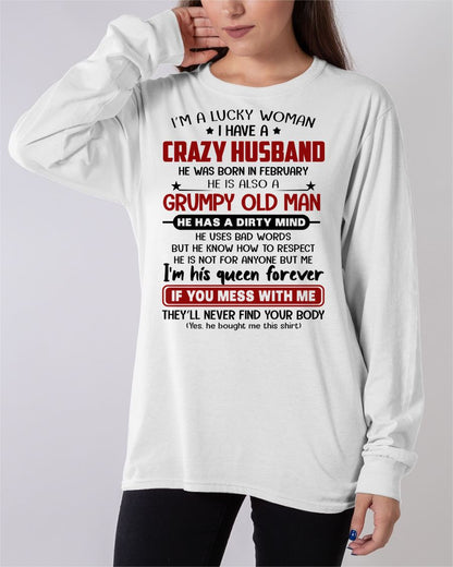 FEBRUARY - TO MY WIFE - I'M A LUCKY WOMAN - GIFT FROM HUSBAND - TOBY02 (SKU12-282-02)