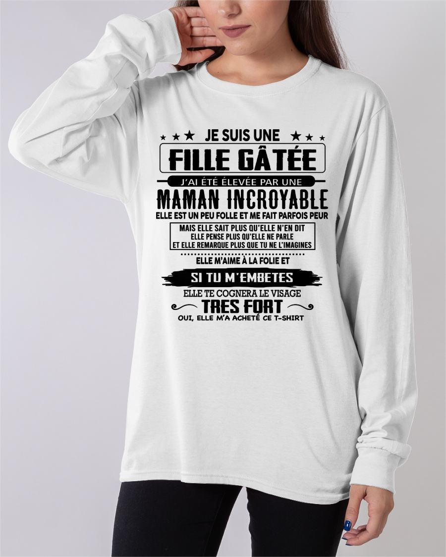 T-SHIRT JE SUIS UNE FILLE CHANCEUSE – CADEAU TOUCHANT DE MAMAN INCROYABLE - frTOBY00 (SKU26T-0190-00)