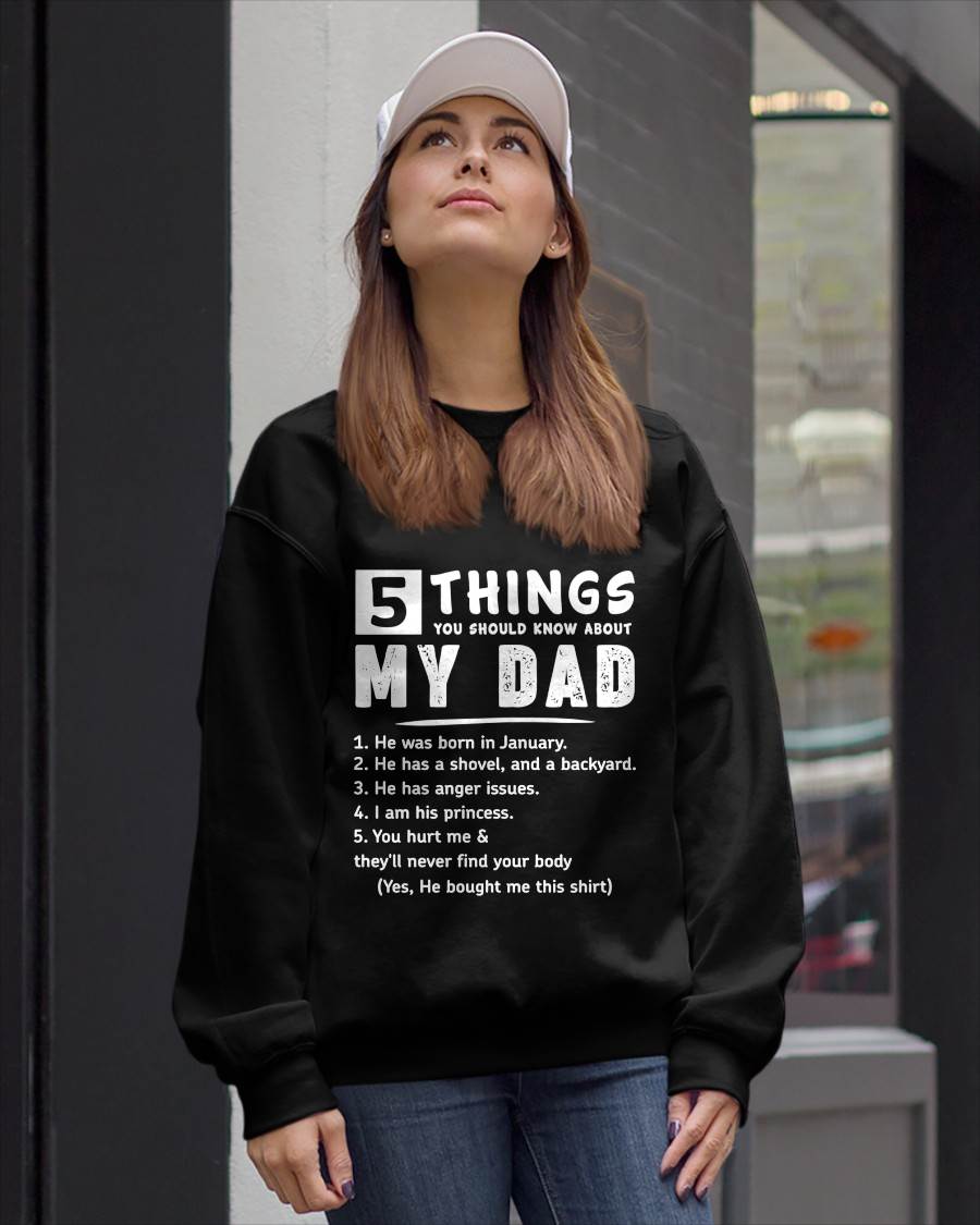 5 THINGS ABOUT MY DAD - PERFECT GIFT FOR YOUR DAUGHTER - GIFT FROM DAD - TOBY01 (SKU12-240-01)