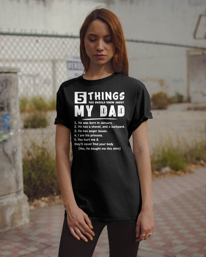 5 THINGS ABOUT MY DAD - PERFECT GIFT FOR YOUR DAUGHTER - GIFT FROM DAD - TOBY01 (SKU12-240-01)