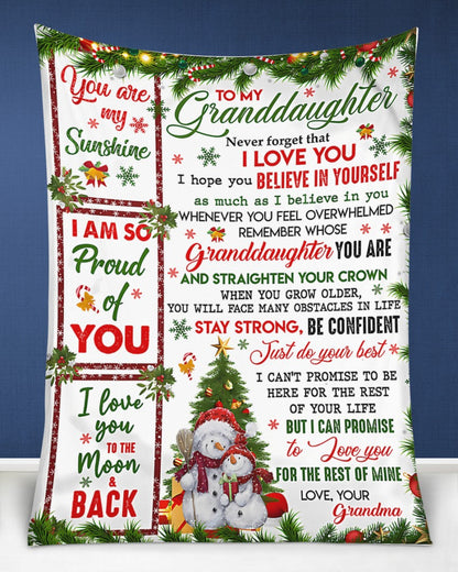 BLANKET FOR GRANDDAUGHTER – COMFORT & WARMTH CHRISTMAS GIFT FROM GRANDMA  Sherpa Fleece Quilt Blanket NTTD00