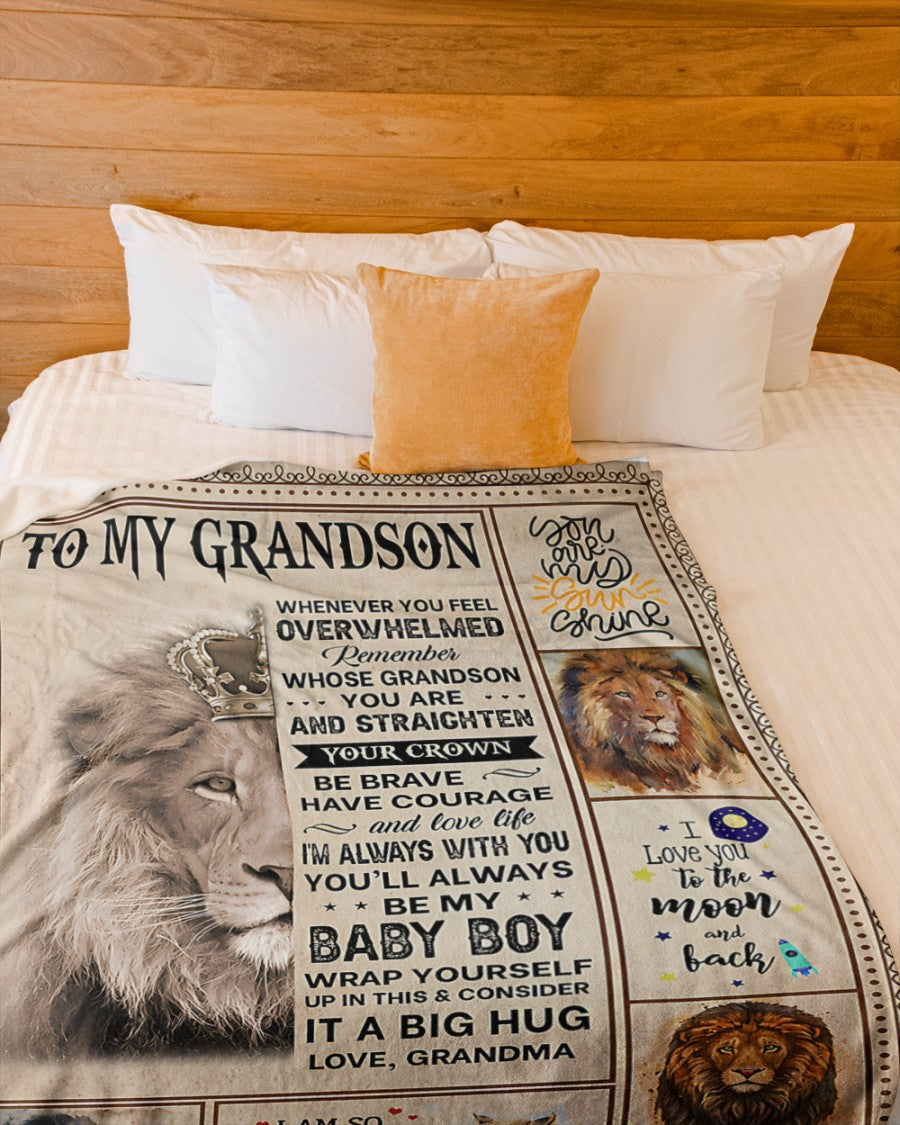 BLANKET FOR GRANDSON – COMFORT & WARMTH GIFT FROM GRANDMA  Sherpa Fleece Quilt Blanket TOBY00 (SKUB12-BLK-02)