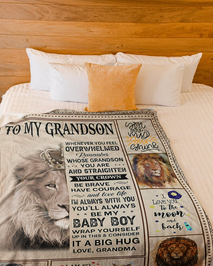 BLANKET FOR GRANDSON – COMFORT & WARMTH GIFT FROM GRANDMA  Sherpa Fleece Quilt Blanket TOBY00 (SKUB12-BLK-02)