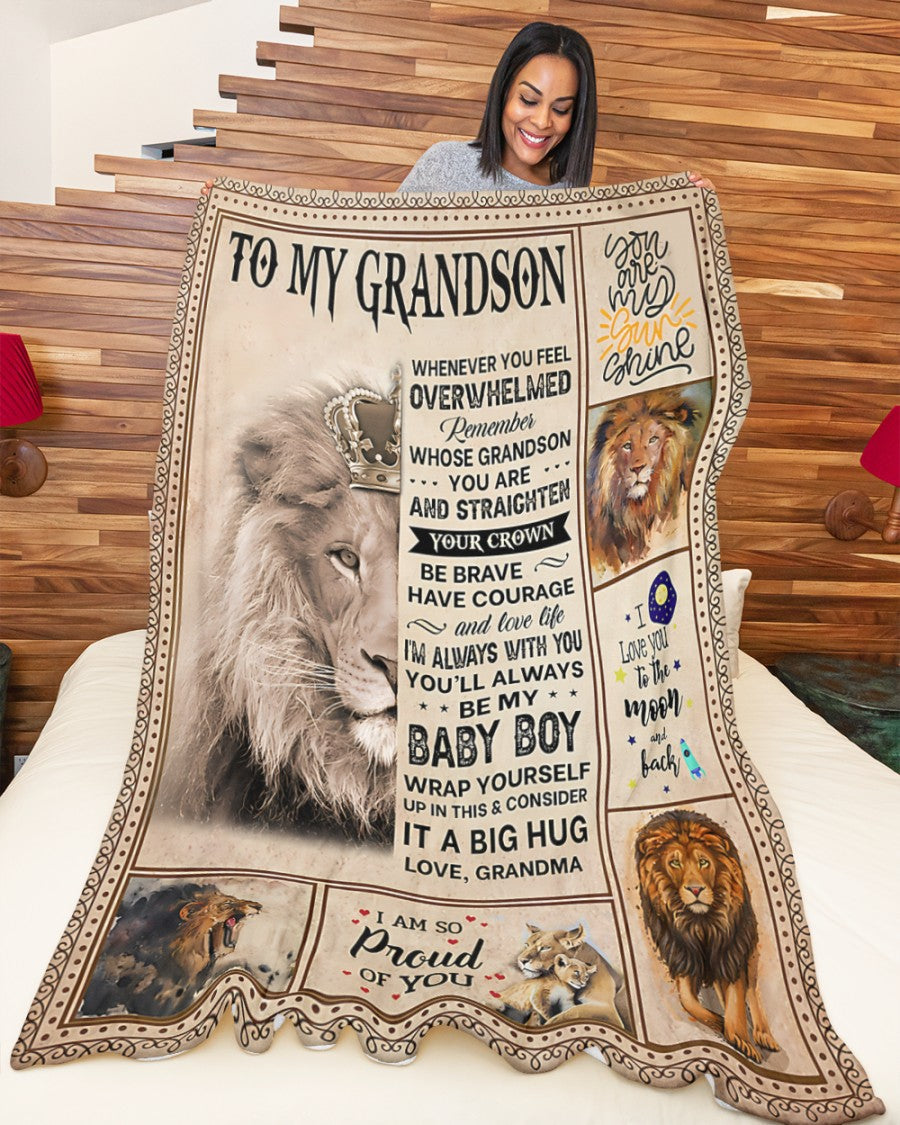 BLANKET FOR GRANDSON – COMFORT & WARMTH GIFT FROM GRANDMA  Sherpa Fleece Quilt Blanket TOBY00 (SKUB12-BLK-02)