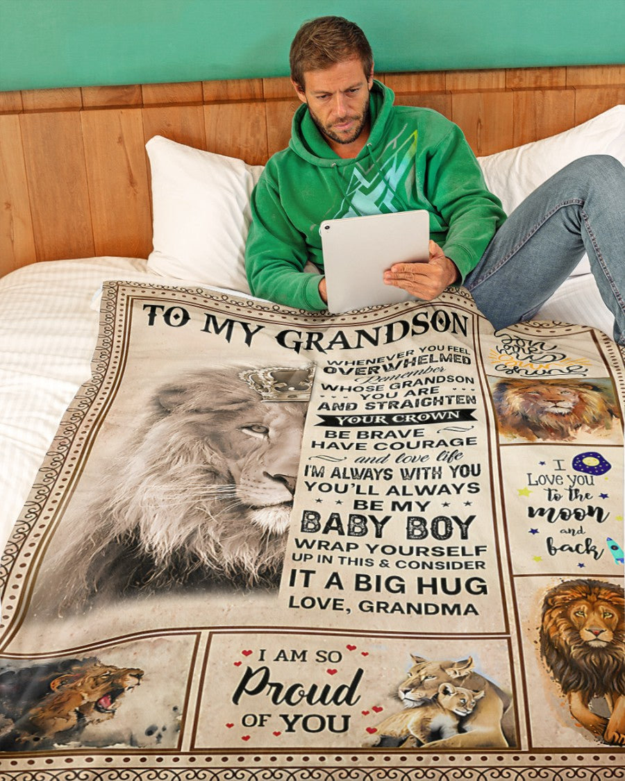 BLANKET FOR GRANDSON – COMFORT & WARMTH GIFT FROM GRANDMA  Sherpa Fleece Quilt Blanket TOBY00 (SKUB12-BLK-02)