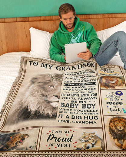 BLANKET FOR GRANDSON – COMFORT & WARMTH GIFT FROM GRANDMA  Sherpa Fleece Quilt Blanket TOBY00 (SKUB12-BLK-02)