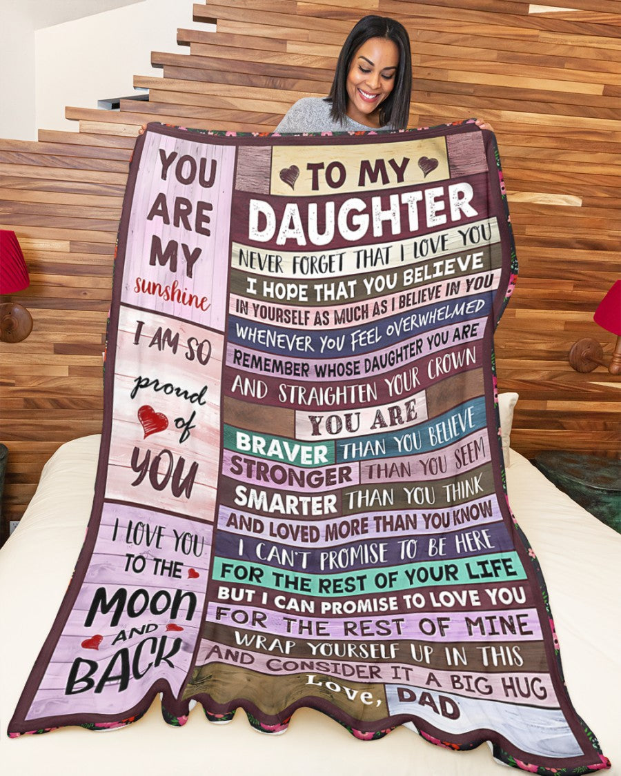 BLANKET FOR DAUGHTER – COMFORT & WARMTH GIFT FROM DAD Sherpa Fleece Quilt Blanket TOBY00