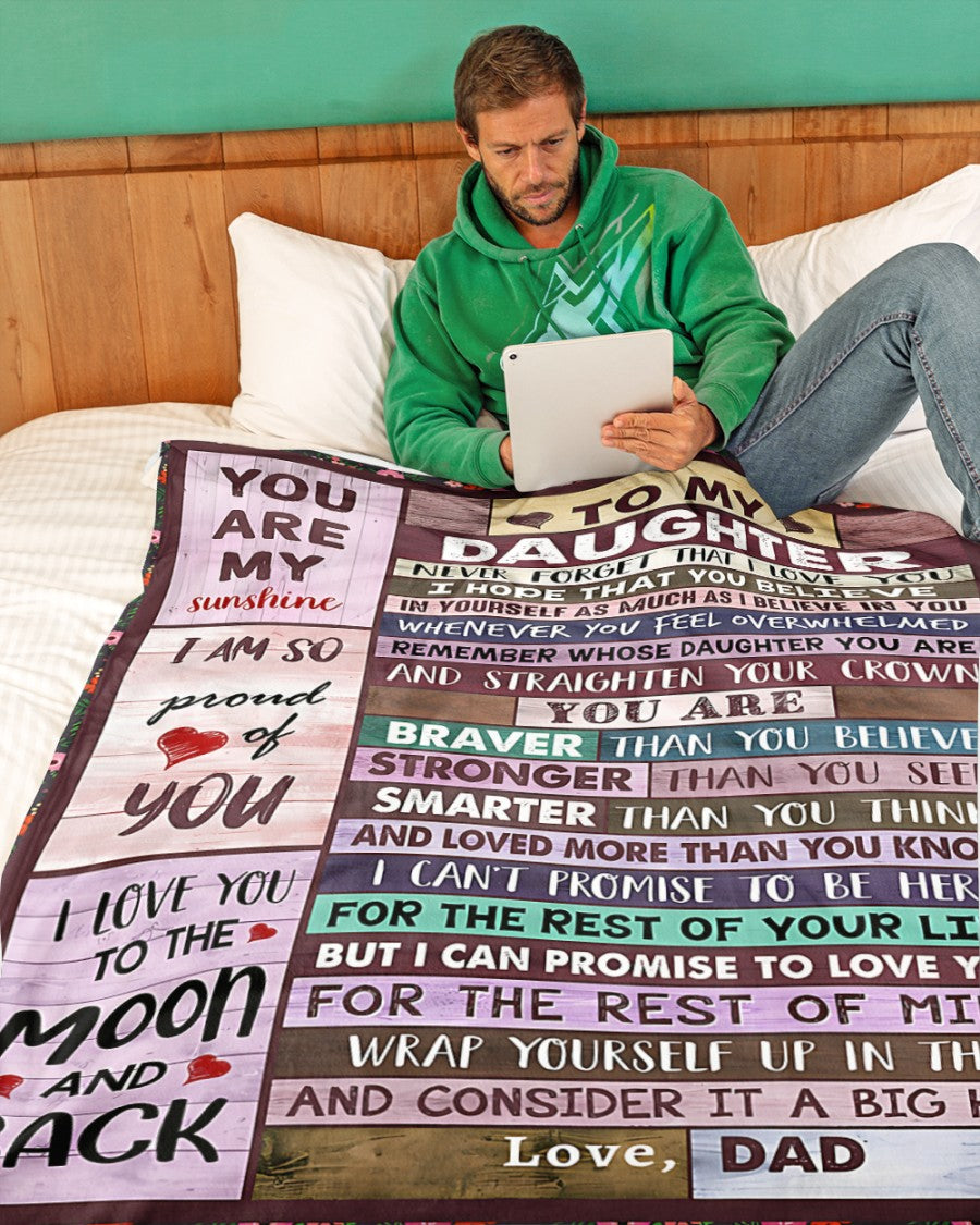 BLANKET FOR DAUGHTER – COMFORT & WARMTH GIFT FROM DAD Sherpa Fleece Quilt Blanket TOBY00