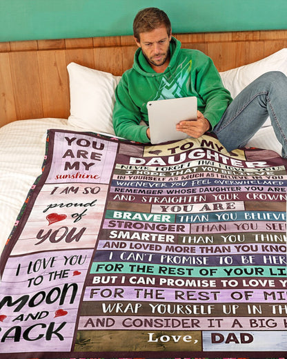 BLANKET FOR DAUGHTER – COMFORT & WARMTH GIFT FROM DAD Sherpa Fleece Quilt Blanket TOBY00