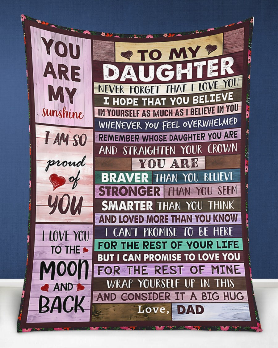 BLANKET FOR DAUGHTER – COMFORT & WARMTH GIFT FROM DAD Sherpa Fleece Quilt Blanket TOBY00