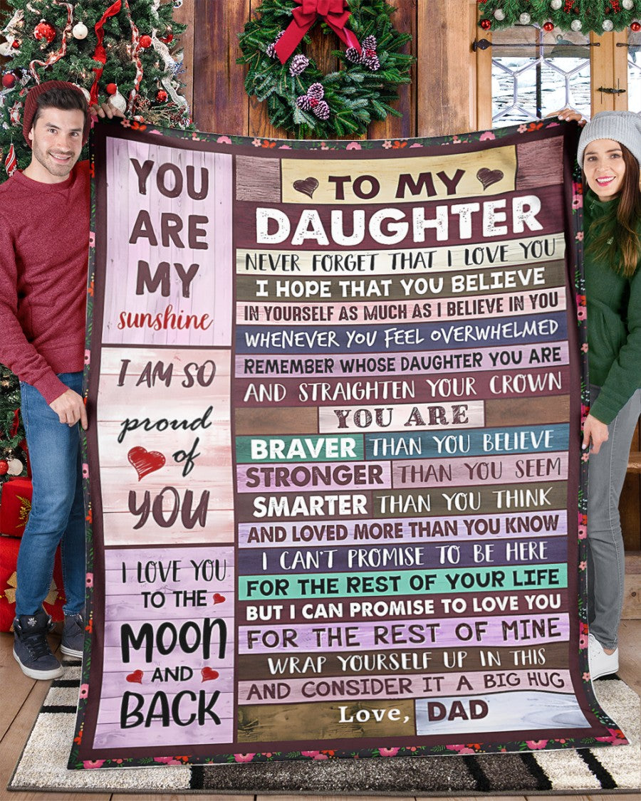 BLANKET FOR DAUGHTER – COMFORT & WARMTH GIFT FROM DAD Sherpa Fleece Quilt Blanket TOBY00