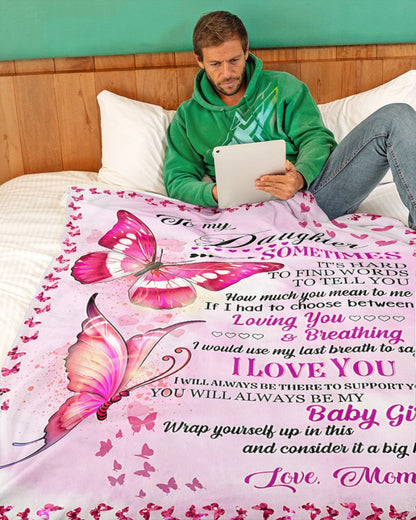 BLANKET FOR DAUGHTER – COMFORT & WARMTH GIFT FROM MOM Sherpa Fleece Quilt Blanket TOBY00