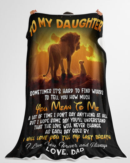 BLANKET FOR DAUGHTER – COMFORT & WARMTH GIFT FROM DAD Sherpa Fleece Quilt Blanket TOBY00