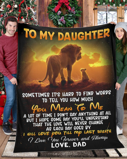 BLANKET FOR DAUGHTER – COMFORT & WARMTH GIFT FROM DAD Sherpa Fleece Quilt Blanket TOBY00