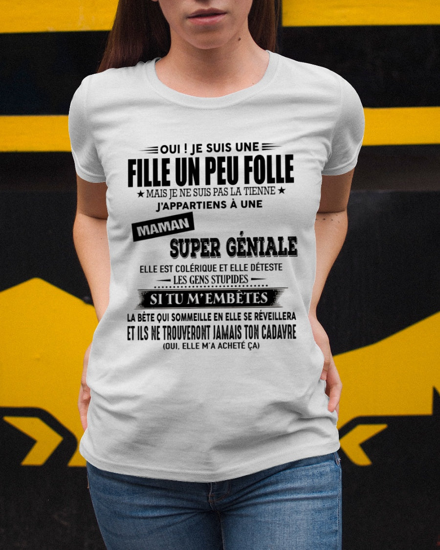 T-SHIRT JE SUIS UNE FILLE CHANCEUSE – CADEAU TOUCHANT DE MAMAN INCROYABLE - frTOBY00