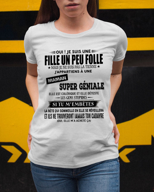 T-SHIRT JE SUIS UNE FILLE CHANCEUSE – CADEAU TOUCHANT DE MAMAN INCROYABLE - frTOBY00