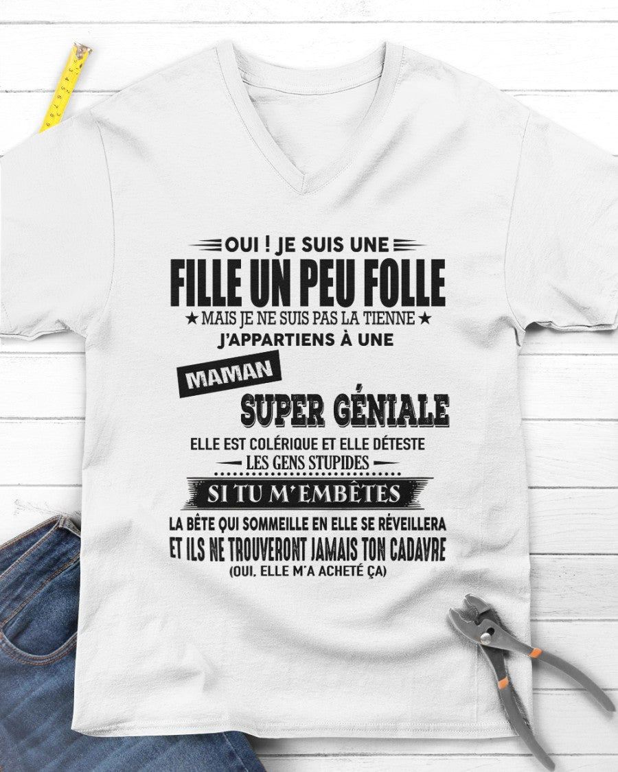 T-SHIRT JE SUIS UNE FILLE CHANCEUSE – CADEAU TOUCHANT DE MAMAN INCROYABLE - frTOBY00