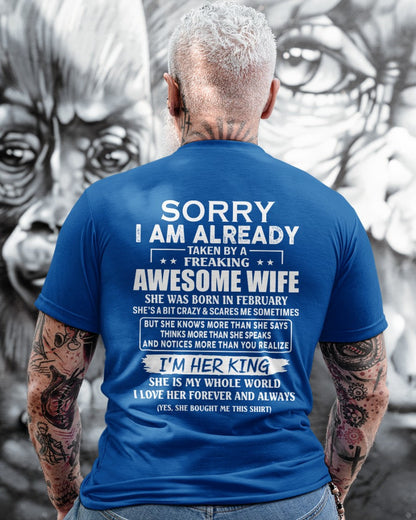 Awesome wife February - Perfect gift for husband from wife - TOBY02 (SKU68-79-02)