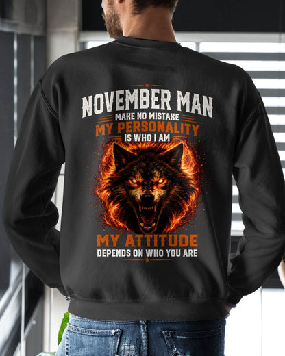 ANIMAL SPIRIT WOLF SHIRT - NOVEMBER MAN MAKE NO MISTAKE  - toby11 (SKU2608-109-11)