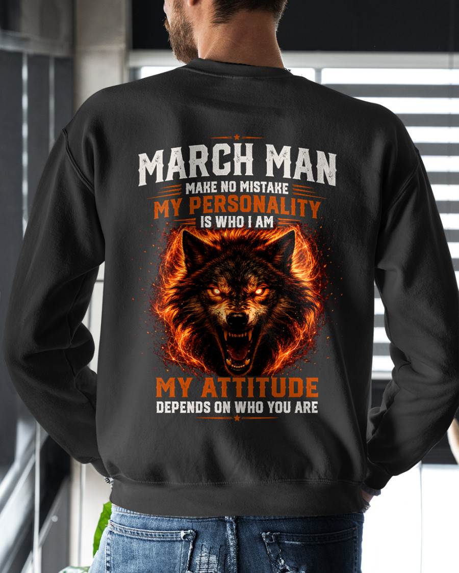 ANIMAL SPIRIT WOLF SHIRT - MARCH MAN MAKE NO MISTAKE - toby03 (SKU2608-109-03)