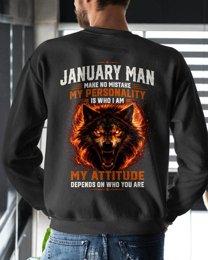 ANIMAL SPIRIT WOLF SHIRT - JANUARY MAN MAKE NO MISTAKE - toby01 (SKU2608-109-01)