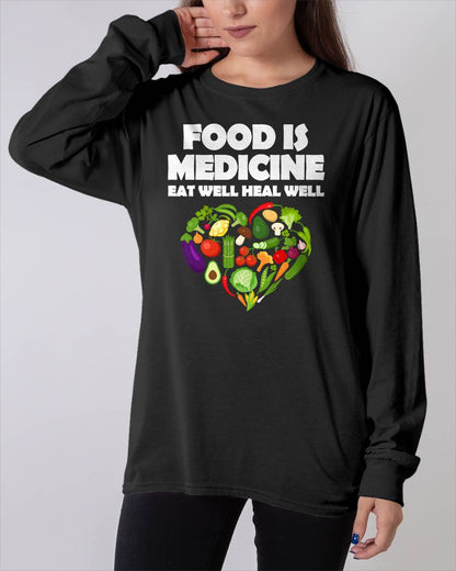 EAT MEDICINE EAT WELL HEAL WELL - SHIRTS FOR WOMEN - TOBY00 (SKU4837-05)