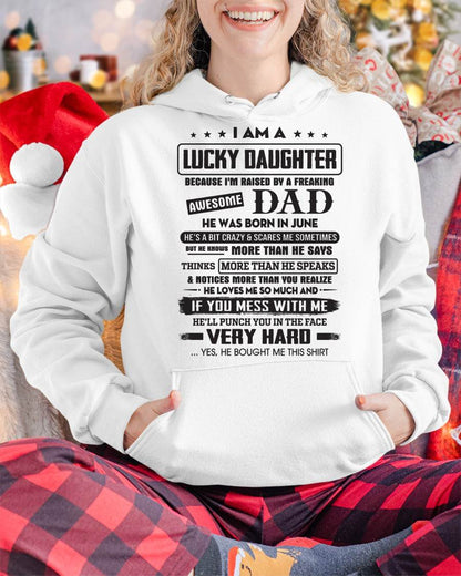 June - Lucky Daughter of Awesome Dad - Perfect Gift For Daughter From Dad - TOBY06 (SKU08-47-06)