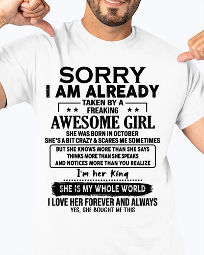 October - Awesome Girl born in October - Special gift for your boyfriend - From Wife TOBY10 (SKU.AT16)