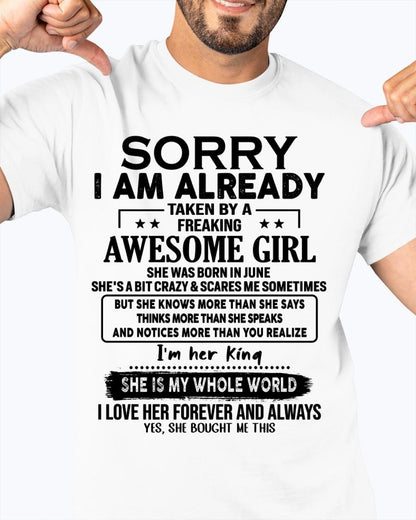 June - Awesome Girl born in June - Special gift for your boyfriend - From Wife TOBY06 (SKU.AT16)