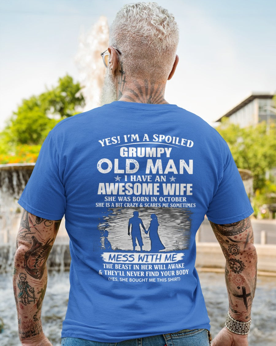 Awesome wife was born October - Gift for boyfriend, Gift for husband from wife - Perfect gift for your husband - TOBY10 (SKU10-79-10)