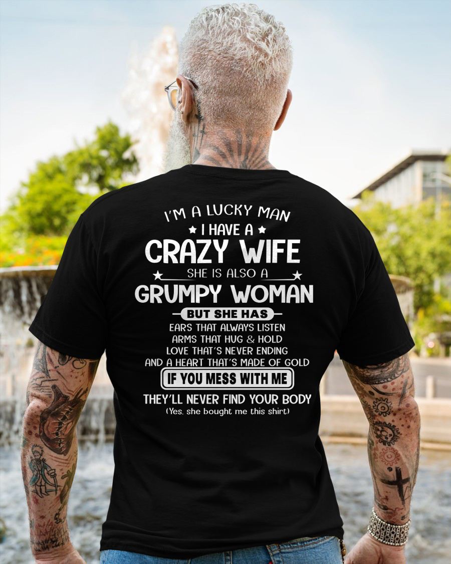 LUCKY MAN OF A GRUMPY WIFE  - GIFT FROM WIFE - TOBY00 (SKU12-277-00)