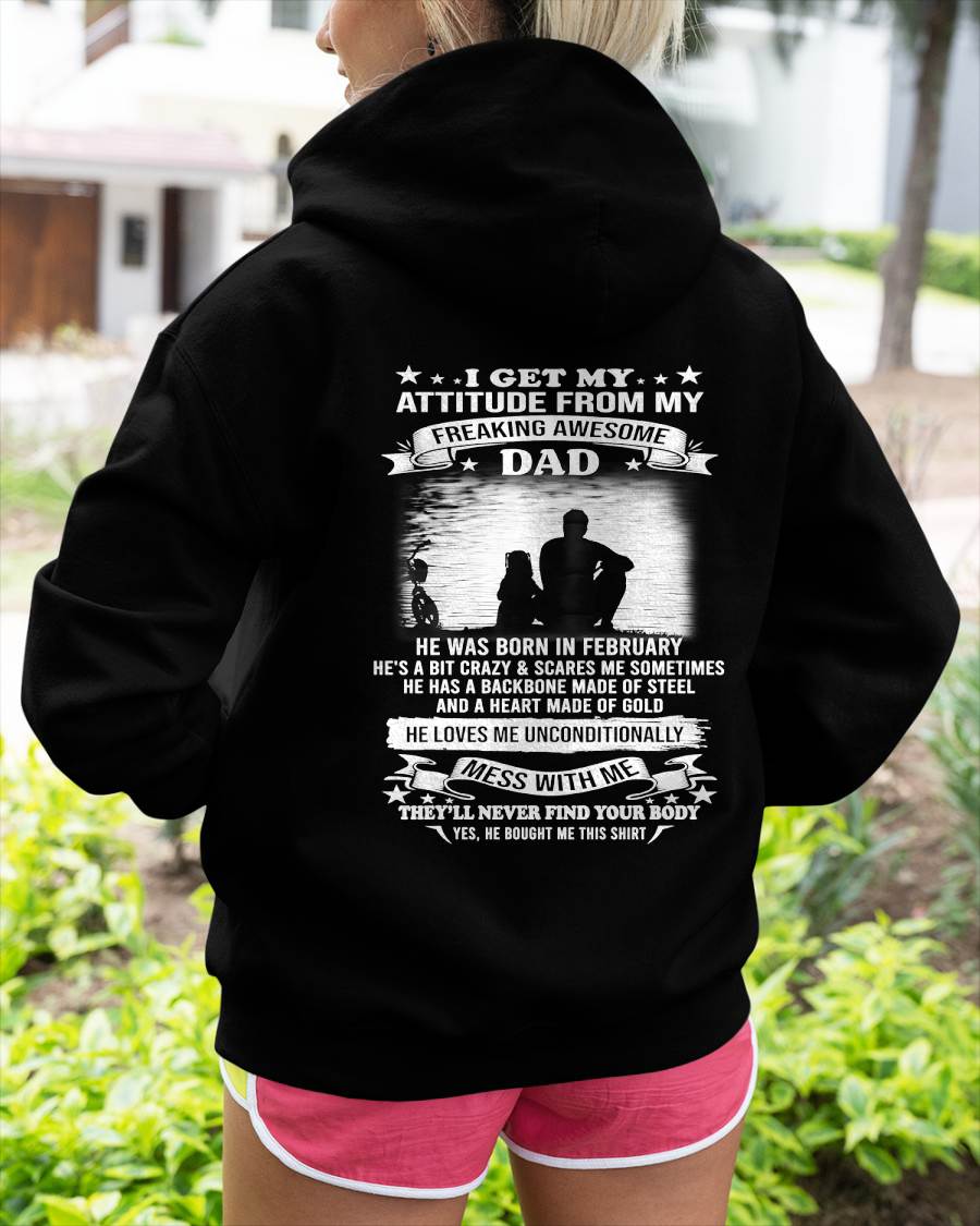 FEBRUARY, FREAKING AWESOME DAD - SHIRT FROM DAD - TOBY02 (SKU2604-188)
