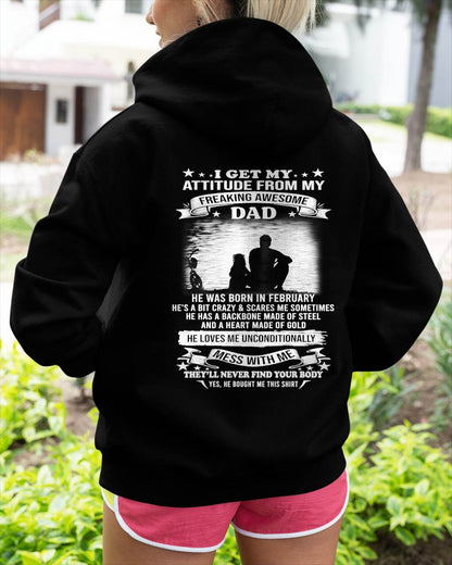 FEBRUARY, FREAKING AWESOME DAD - SHIRT FROM DAD - TOBY02 (SKU2604-188)